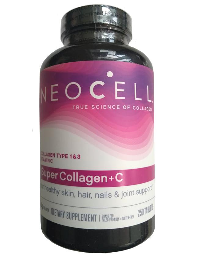 Collagen + C 250 Viên Type I & III Mỹ - Super Collagen Neocell