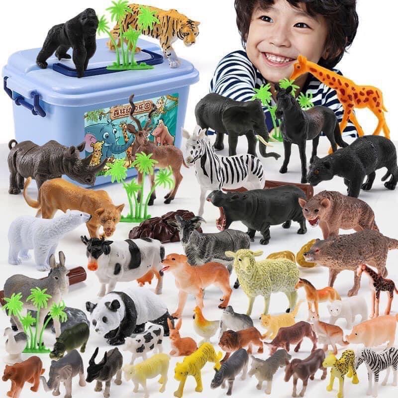 Bộ động vật 58 chi tiết cho bé đồ chơi mô hình động vật
