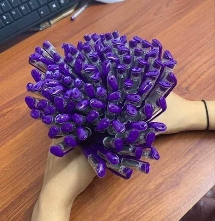 Sét 100 bút bi nước mực tím