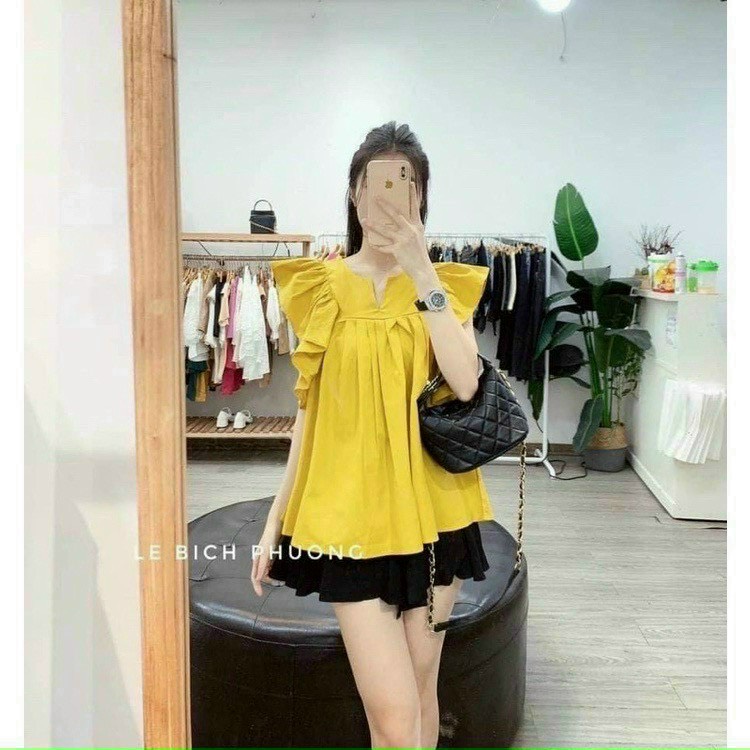 Áo bầu trắng xinh xắn trẻ trung cho mẹ bầu mặc bầu và sau sinh