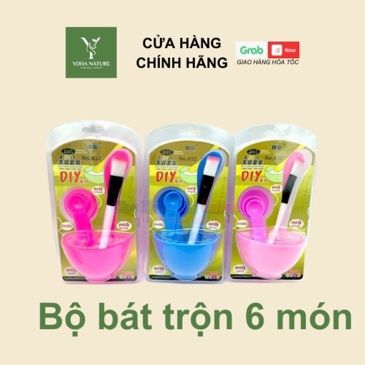 Bộ bát trộn đắp mặt nạ diy - bộ chén trộn mặt nạ 6 in 1 tiện ích
