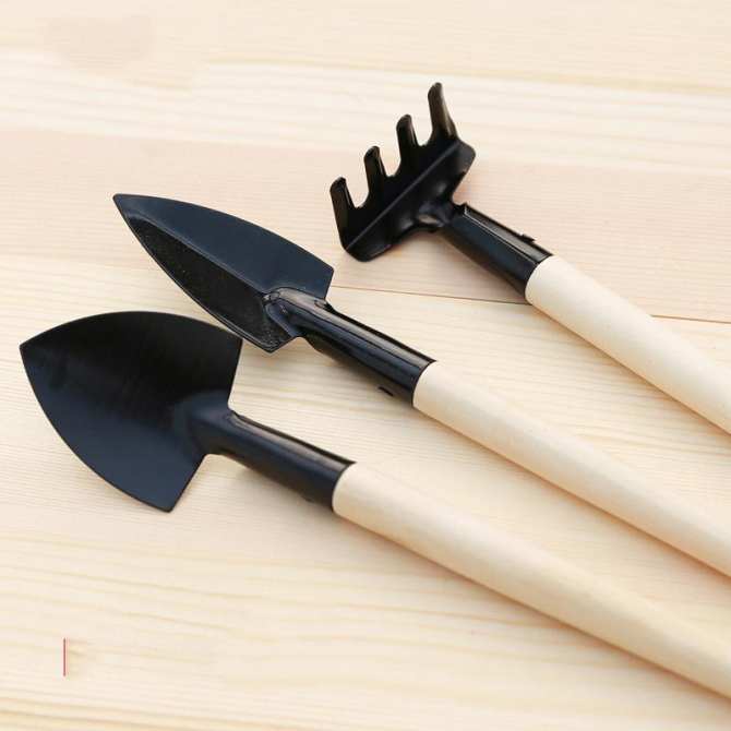 Bộ dùng cụ làm vườn mini  (3 món gồm 1 xẻng, 1 xúc, 1 cào)