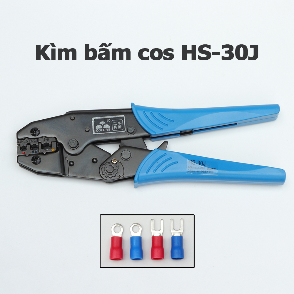 Kìm bấm cos Fasen HS-30J cốt chỉa chữ Y chữ O HS30J Colors