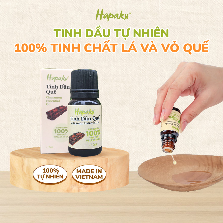 Tinh Dầu Quế Hapaku Tinh Dầu Tự Nhiên Nguyên Chất, Giúp Thư Giãn Xông Tinh Dầu Không Hóa Chất Hương Liệu - Chai 10ml