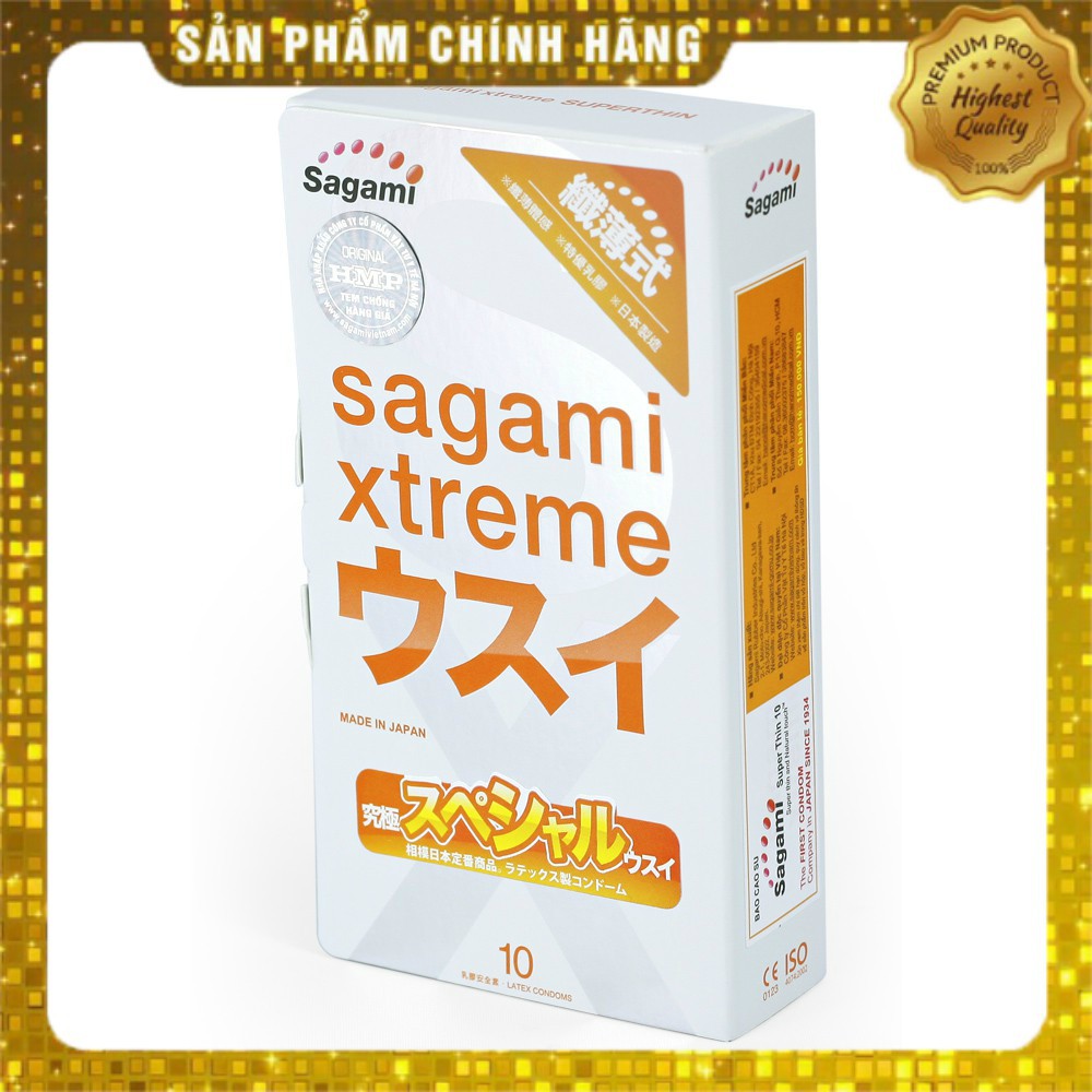 [FREESHIP] Bao Cao Su Siêu mỏng 10 chiếc Sagami Xtreme Super Thin - Nhật Bản - Chính hãng - Che tên sản phẩm kín đáo