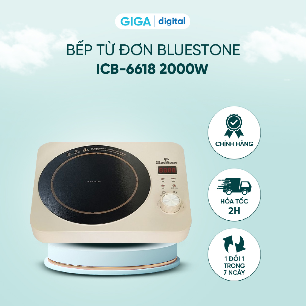 Bếp từ đơn BlueStone ICB-6618 2000W - Inverter - 03 chế độ được cài đặt sẵn (Lẩu/ Xào/ nấu) - BH 24 Tháng