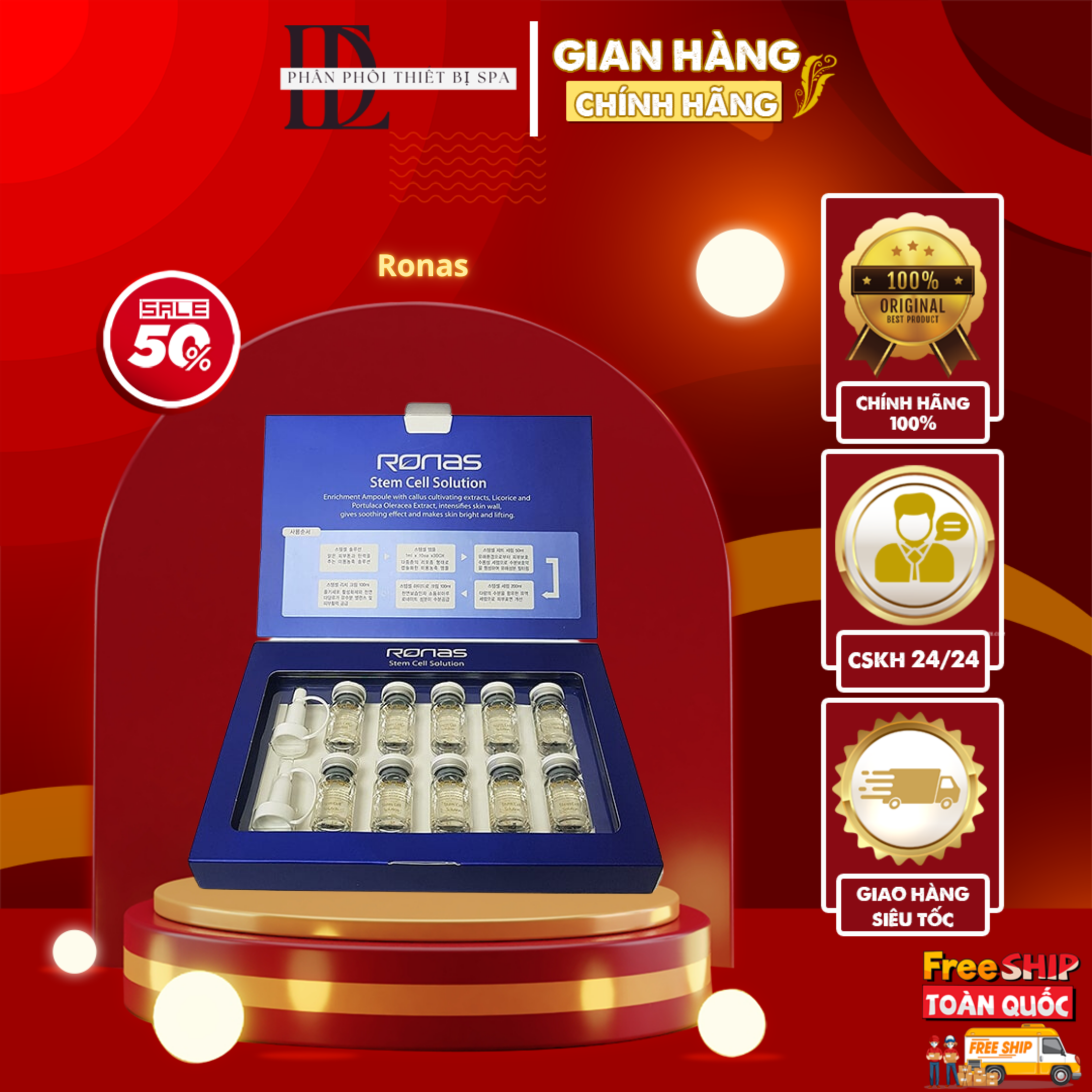 Tế Bào Gốc Ronas | serum ronas phục hồi căng bóng da