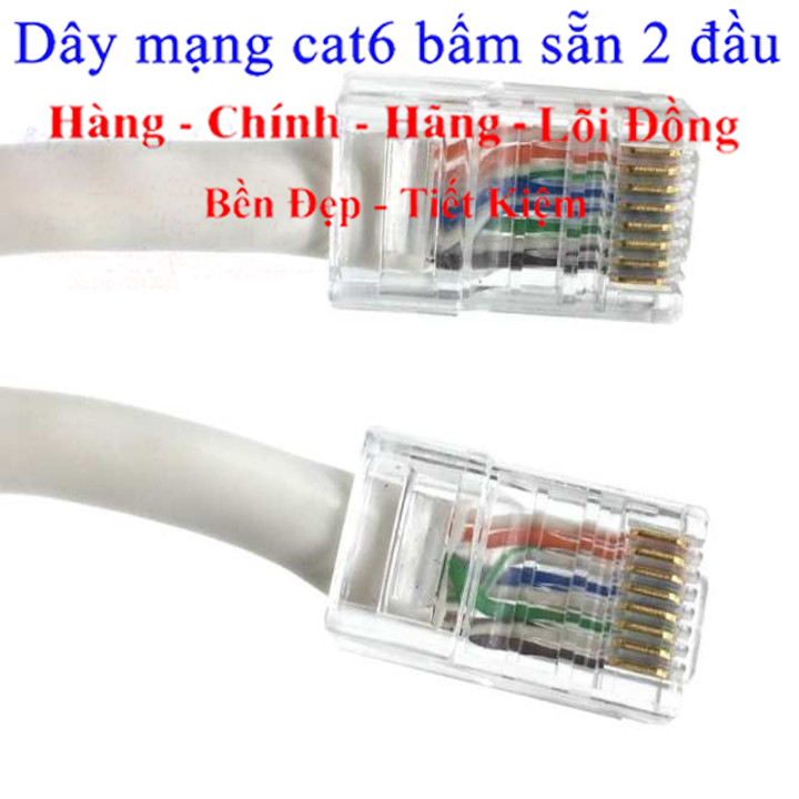Dây mạng chính hãng - cat 6 lõi đồng 8 dây - dùng cho cục wifi/máy tính/camera ip/đầu ghi camera / máy in