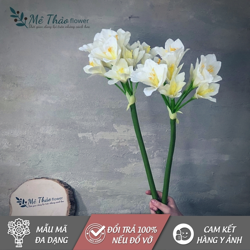 [ẢNH SHOP TỰ CHỤP] Cành Hoa Huệ Tây Giả Tone Màu Cam SP135, Chất Liệu Cao Su Non Và Lụa Cao Cấp ,Dùng Để Trang Trí Nội Thất, Decor Phòng Khách, Quán Cafe, 100% Handmade, Siêu Xinh, Siêu Sang - Mê Thảo Shop