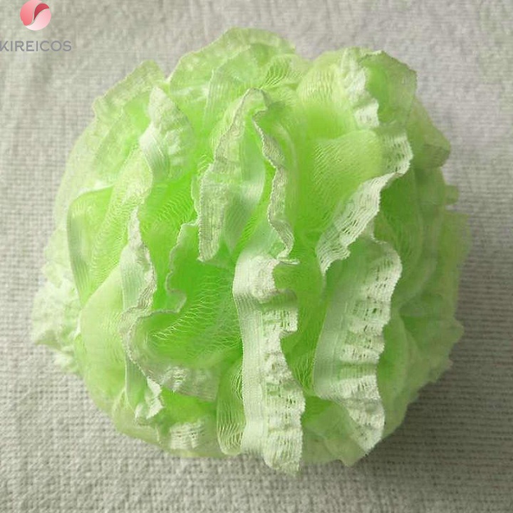 [HCM]Bông Tắm Viền Ren Tròn Cao Cấp - kireicos