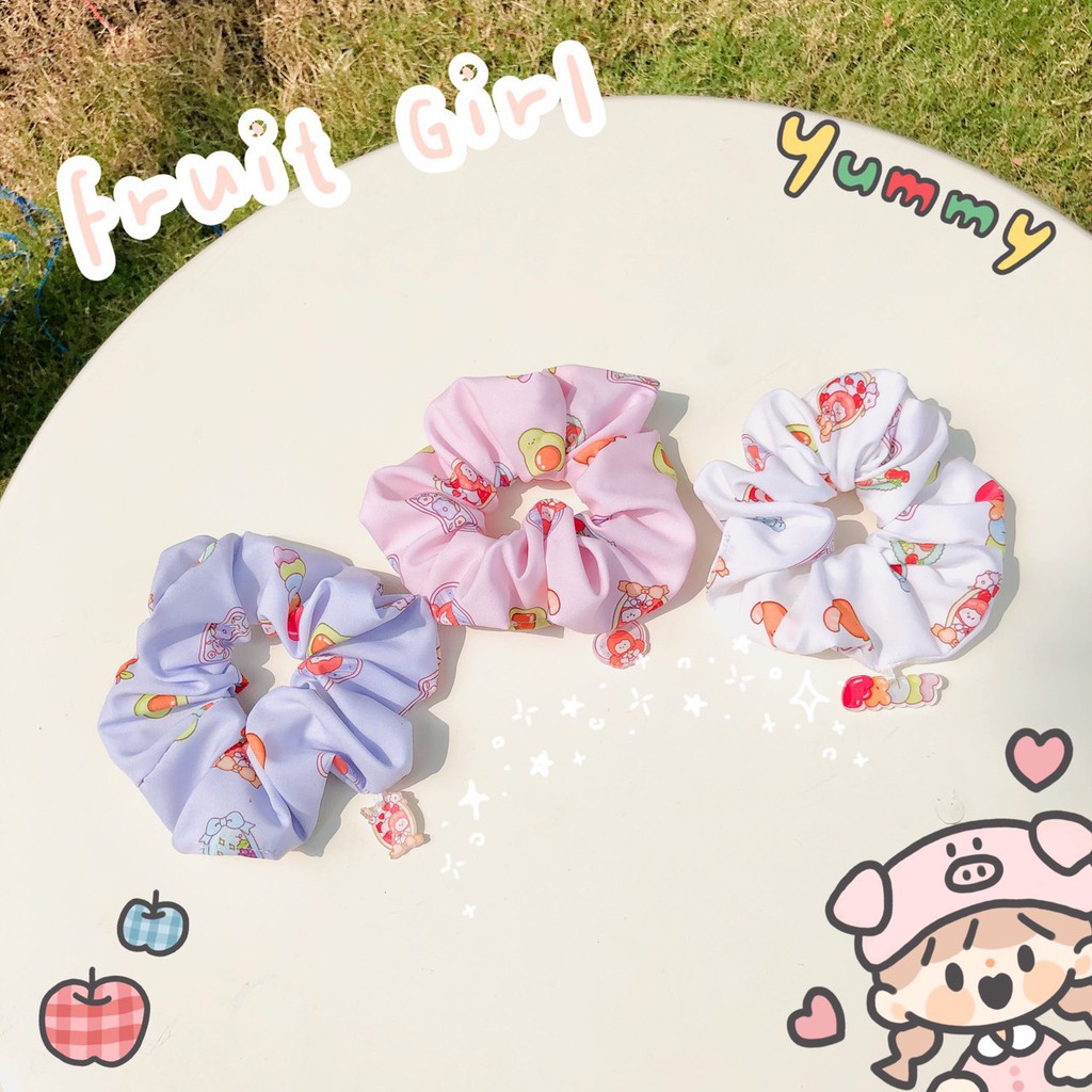 Cột tóc Scrunchies Fruit Girl dễ thương