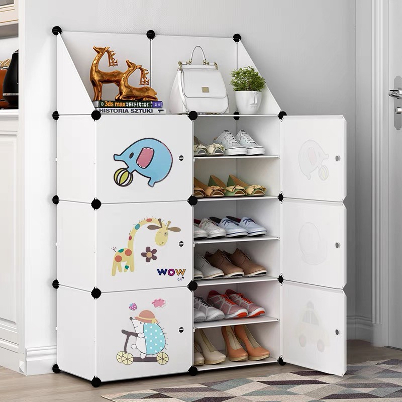 Tủ nhựa để giày dép lắp ghép thông minh 6 ô 12 ngăn nhiều mẫu lựa chọn