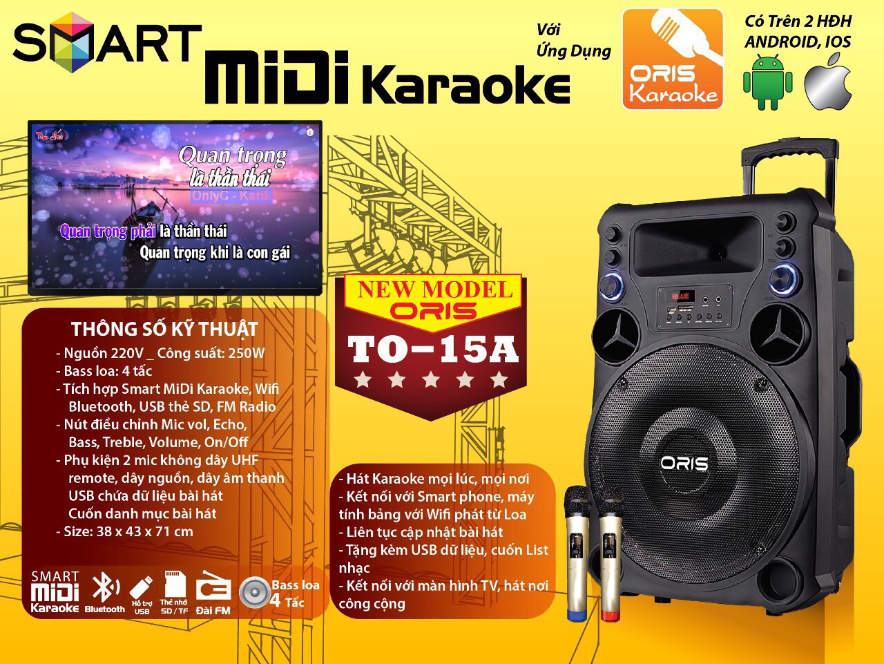 Loa kéo di động oris to-15a
