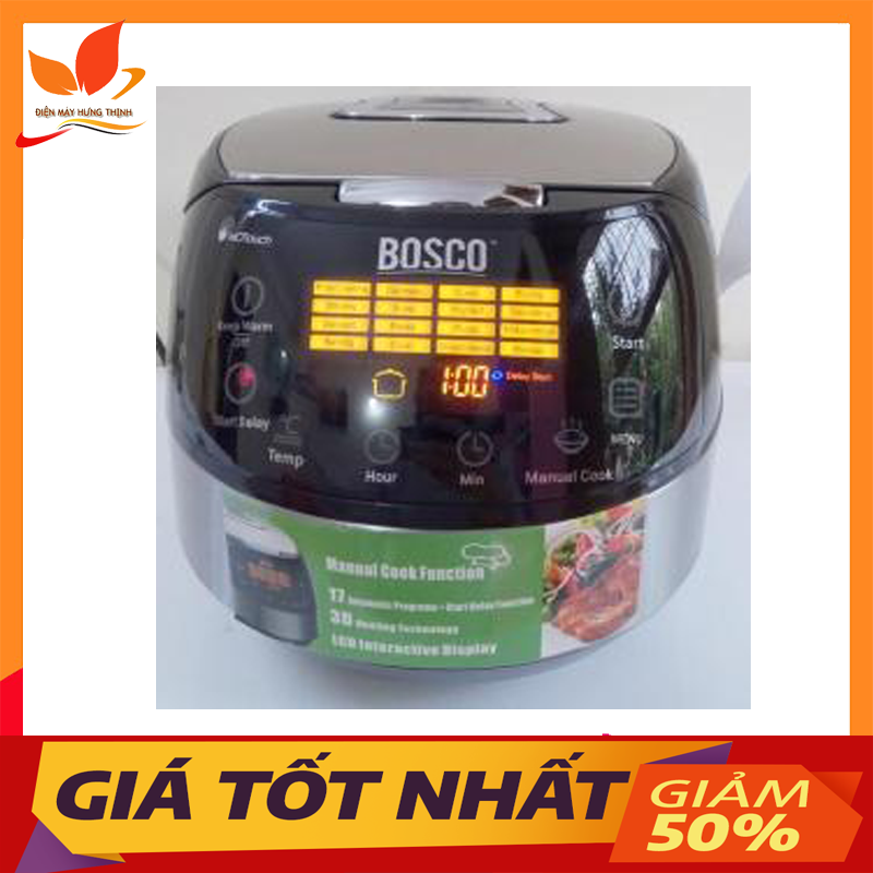 [HÀNG CHÍNH HÃNG] Bảo hành 12 Tháng Nồi cơm điện tử thông minh 17 chế độ nấu Bosco 3D BMC900X Hàn Quốc
