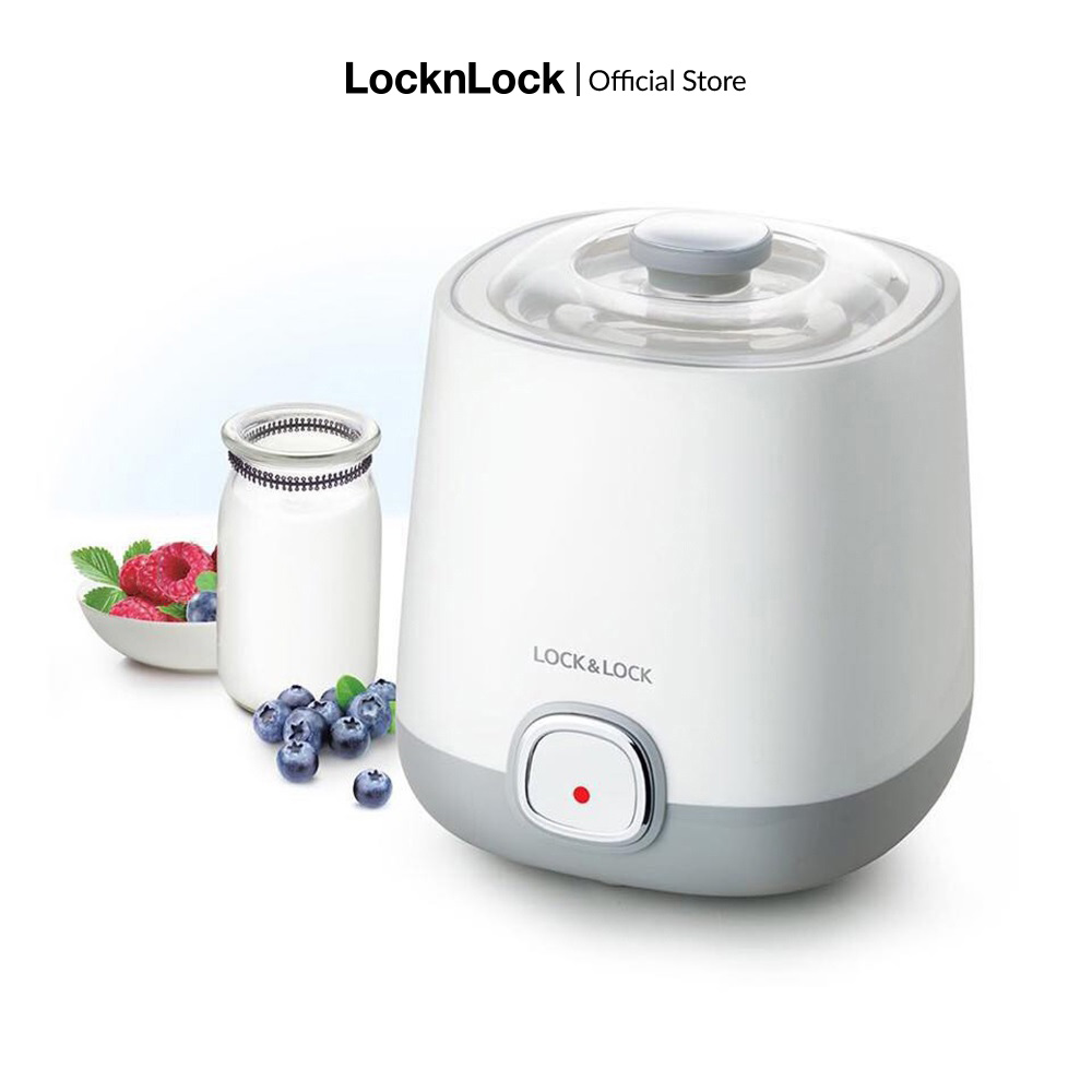 Ejy110slv - máy làm sữa chua tự động lock&lock 1l 20w - hệ thống đèn led đổi màu theo nhiệt độ- hàng chính hãng - bảo hành 2 năm