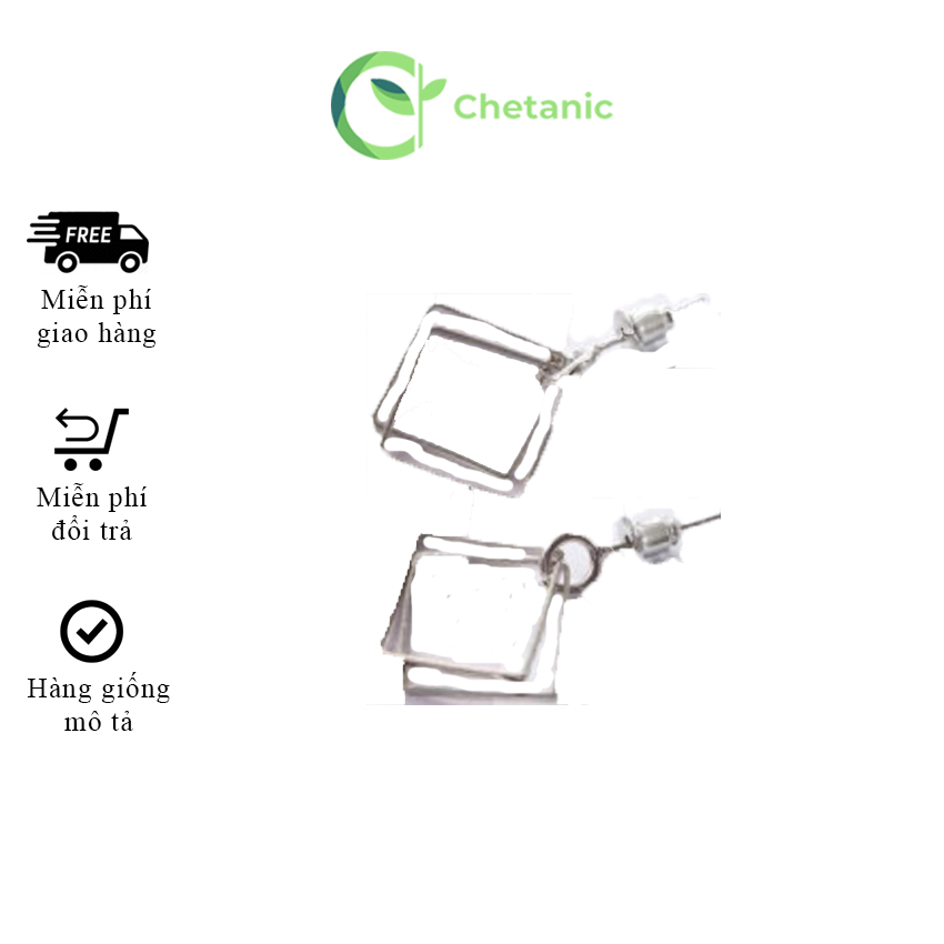 Khuyên tai khối vuông lồng - Chetanic