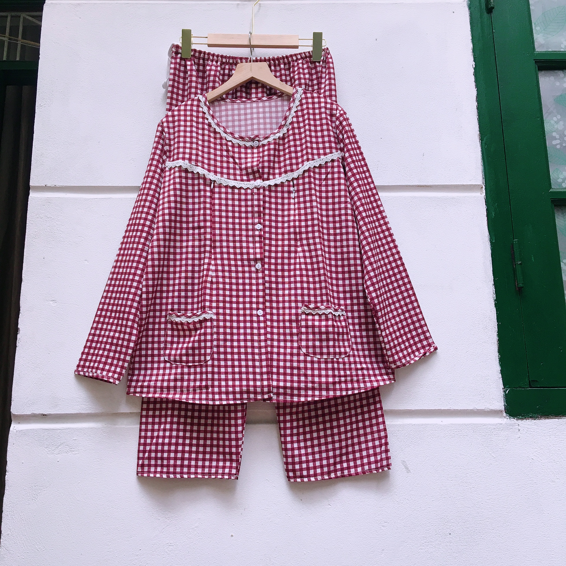 [Hoàn Tiền 6%] Bộ bầu và sau sinh dài tay kéo khoá cho con bú, chất Lụa Kẻ mềm mát, cho bà bầu mặc nhà