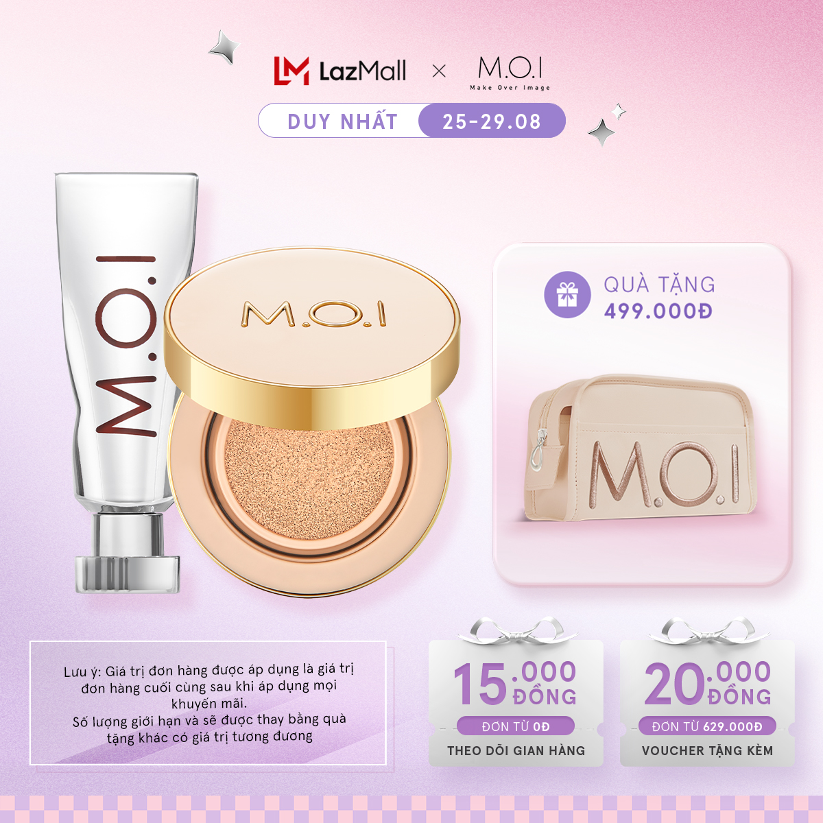 Bộ đôi phấn nước Premium Baby Cushion và Son dưỡng có màu M.O.I Jelly LipGloss