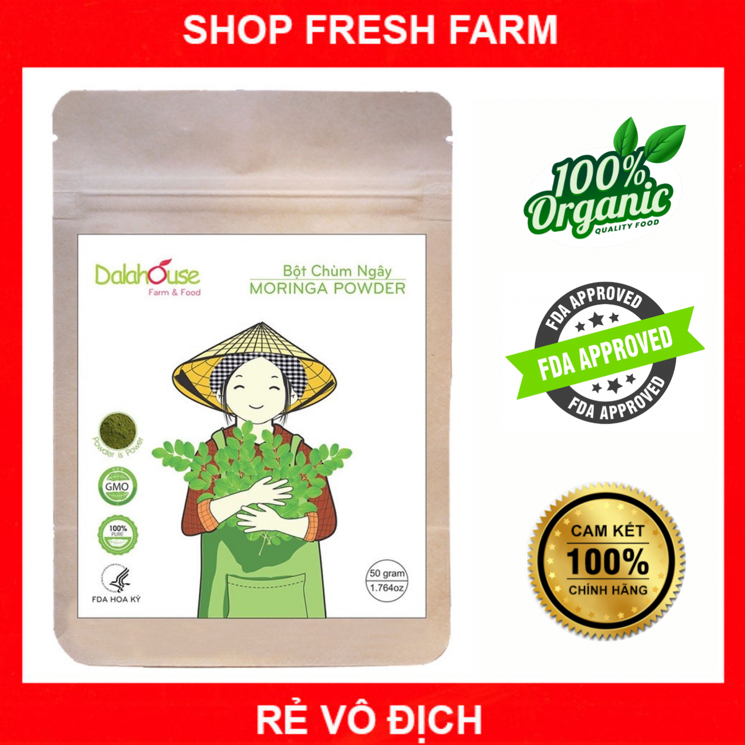 Bột chùm ngây sấy lạnh Dalahouse cho bé ăn dặm