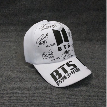 Mũ lưỡi trai nón nam nữ thời trang thêu BTS chữ ký mới vải cotton thoáng khí - MinhNhat