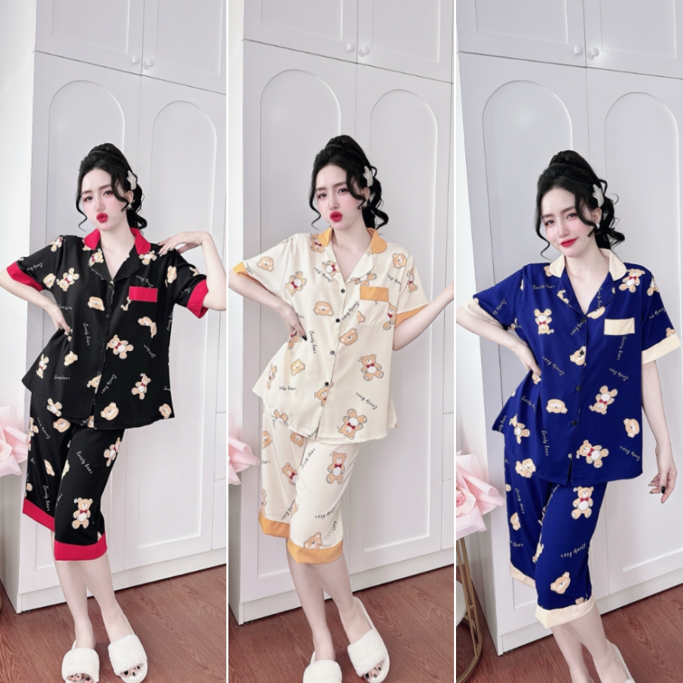 Đồ bộ lửng lụa nhật - mango bigsize 50-100kg đồ mặc nhà pijama