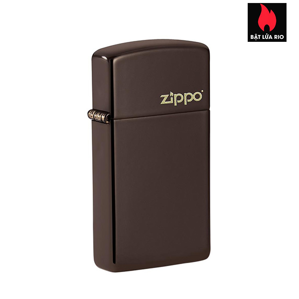 Zippo 49266zl – bật lửa zippo slim® brown zippo logo 49266zl