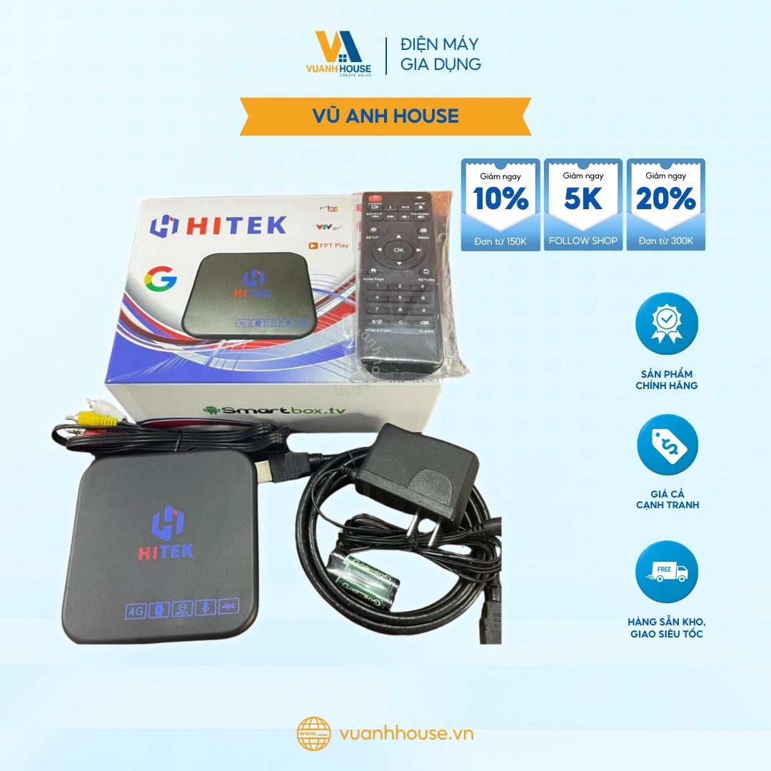 Tivi androi box 4g hitek- smart tivibox androi bảo hành của nhà sản xuất