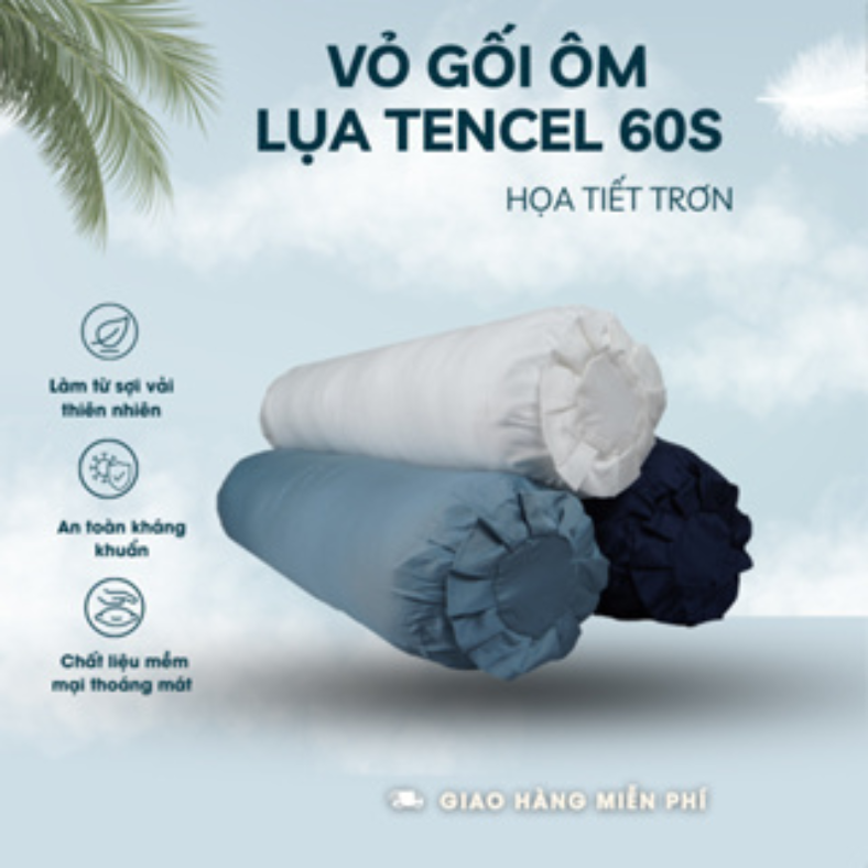 Vỏ gối ôm congtynem vỏ gối vải lụa tencel 60s cao cấp mềm mại