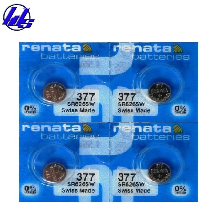 Combo 4 viên pin đồng hồ SR626SW 377 Renata Silver Oxide 1.55V