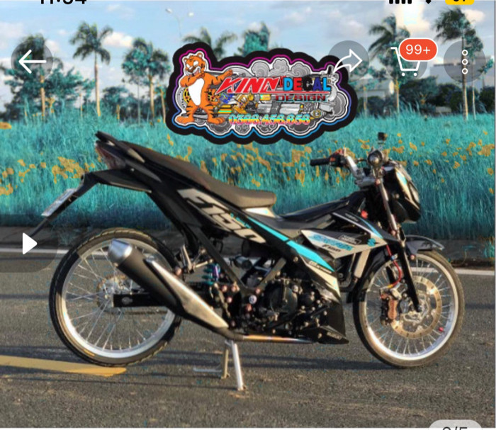 Tem Rời Satria màu đen xám xanh lục bảo