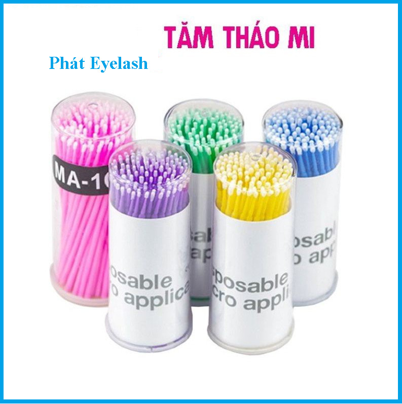 100 cây tăm tháo mi đầu nhỏ đa năng, cây gỡ mi dạng hủ dụng cụ tháo mi_phụ liệu mi acb phát