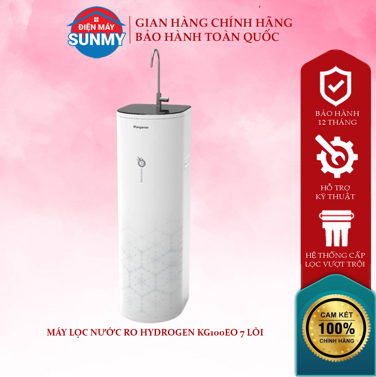 Máy lọc nước RO Hydrogen ion kiềm Kangaroo KG100EO 7 lõi , lọc nước kangaroo 7 lõi - hàng trưng bày bảo hành chính hãng 12 tháng