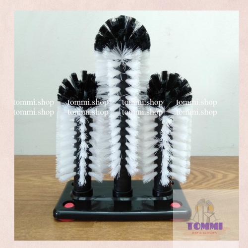 Bộ cọ rửa ly 3 đầu - dụng cụ pha chế