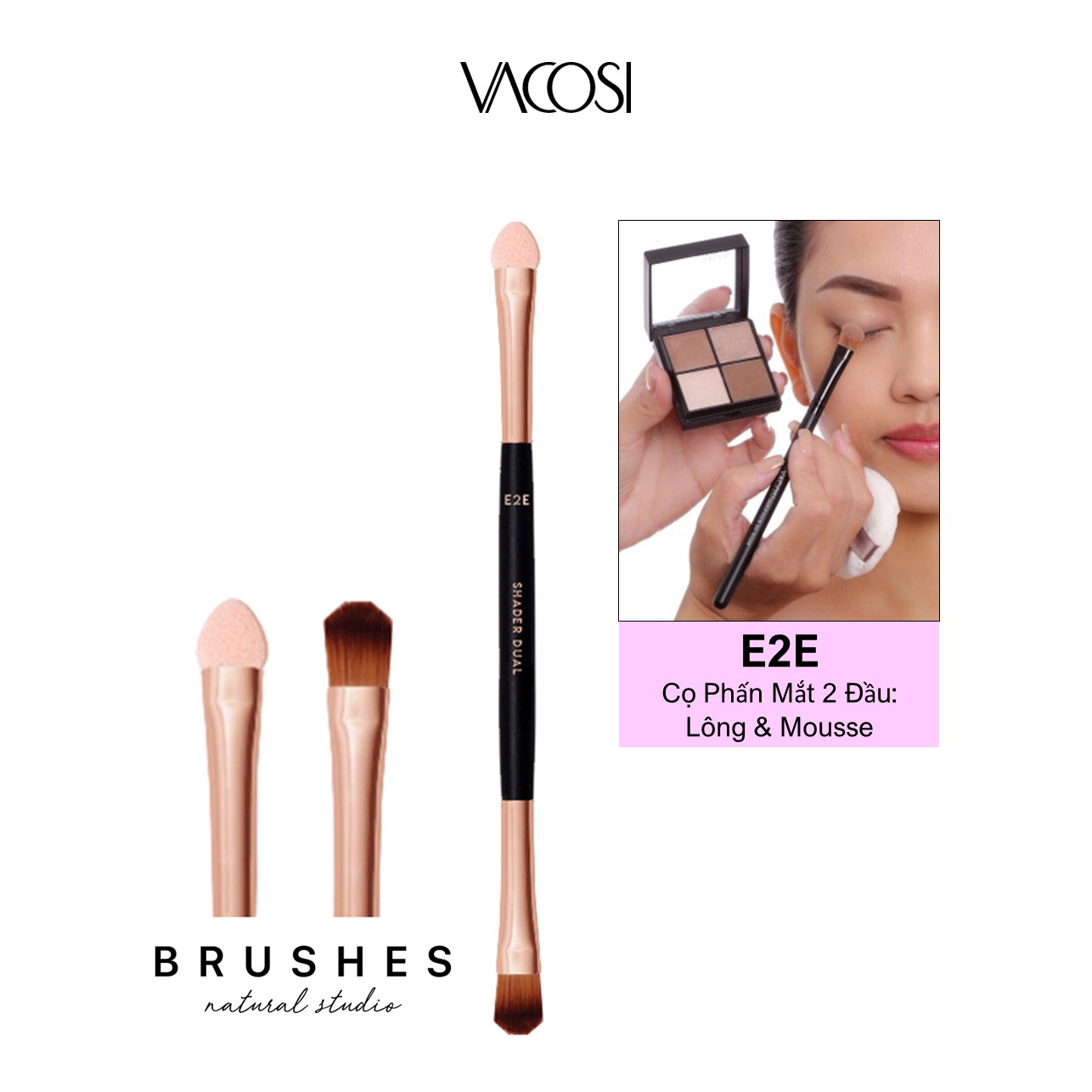 Cọ mắt vacosi eyeshadow brush - e2e / e12 / e14 cọ phấn mắt