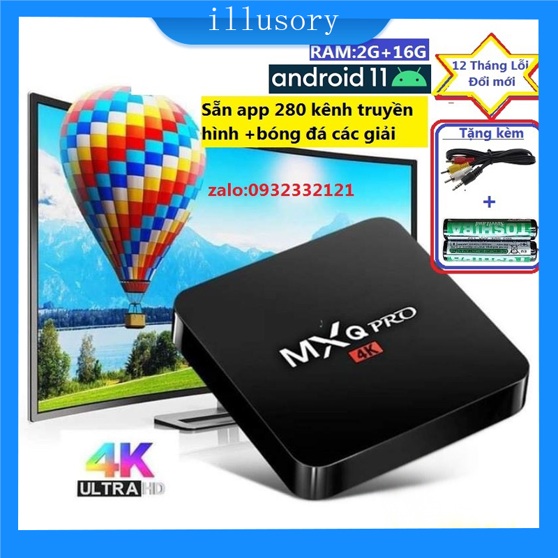 Android TV Box MXQ 4K Plus+ Bản 2023 Ram 16G+256GB Android 11 Wifi 5G Tiếng Việt Cài Sẵn 100 Kênh