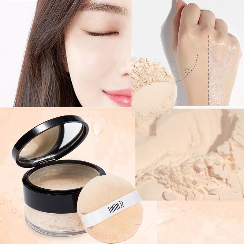 Phấn phủ dạng bột trang điểm kiềm dầu che khuyết điểm lâu trôi không thấm nước và mồ hôi không dễ trôi đi lớp trang điểm phấn trang điểm