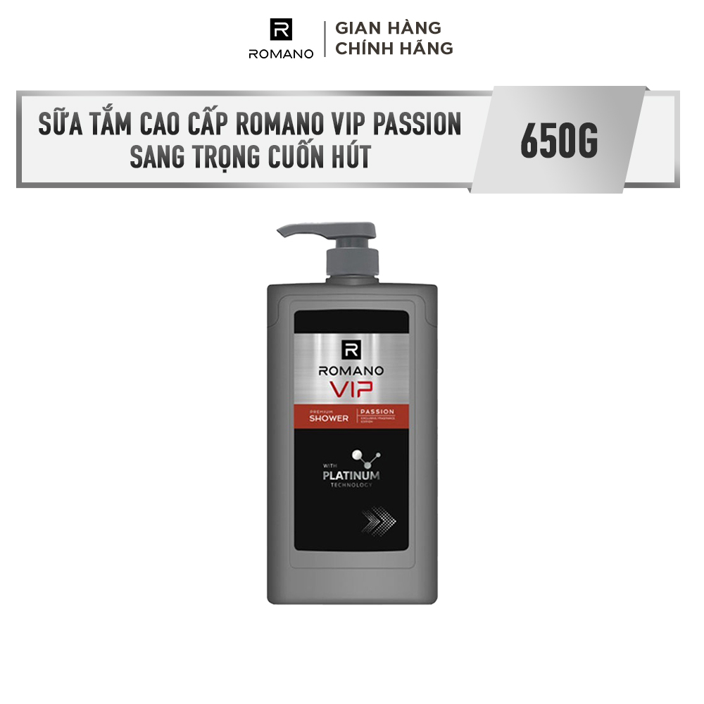Sữa tắm cao cấp Romano VIP Passion mạnh mẽ bí ẩn 650g