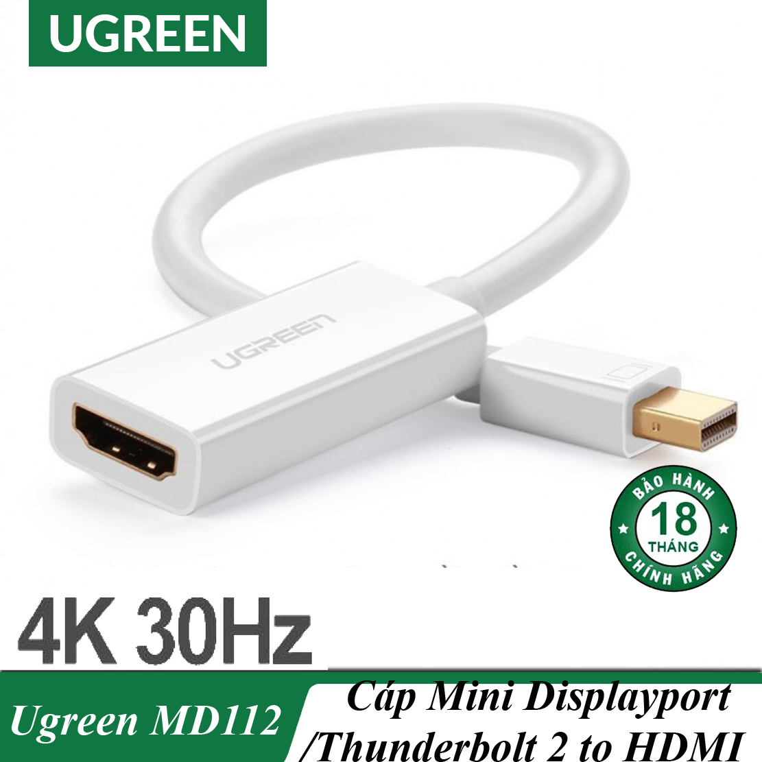 [HCM]Cáp Chuyển Đổi Mini DisplayPort ra HDMI 4K Cao Cấp UGREEN MD112
