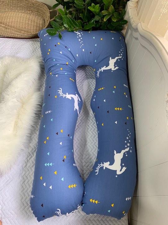 Gối Ôm Chữ U đa năng Cao Cấp dành cho Bà Bầu Ngủ Ngon, Đỡ Chuột Rút, Tê Chân( loại to dài 1.4m)