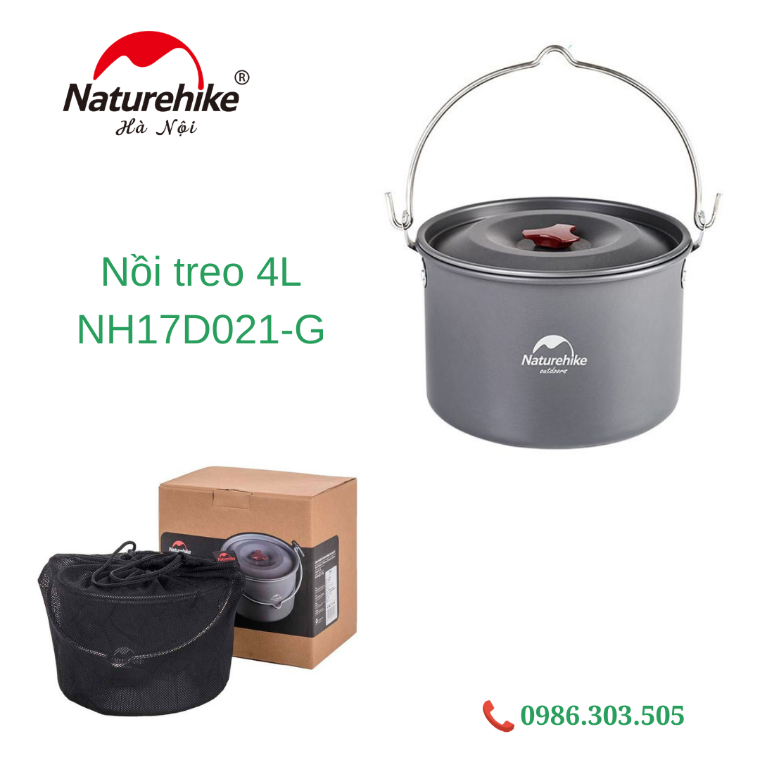 Nồi treo Alumina 4L kèm túi đựng dã ngoại NatureHike - NH17D021-G, cam kết hàng chính hãng đúng mô tả, chất lượng đảm bảo an toàn đến sức khỏe người sử dụng