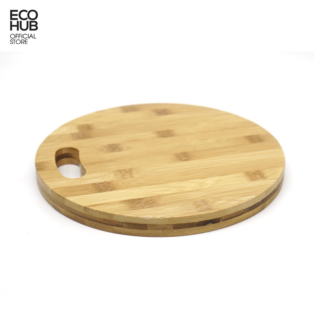 Thớt tre tròn , Dày 2cm, Thớt tre tự nhiên ECOHUB thái đồ sống chịn, kháng khuẩn cao.