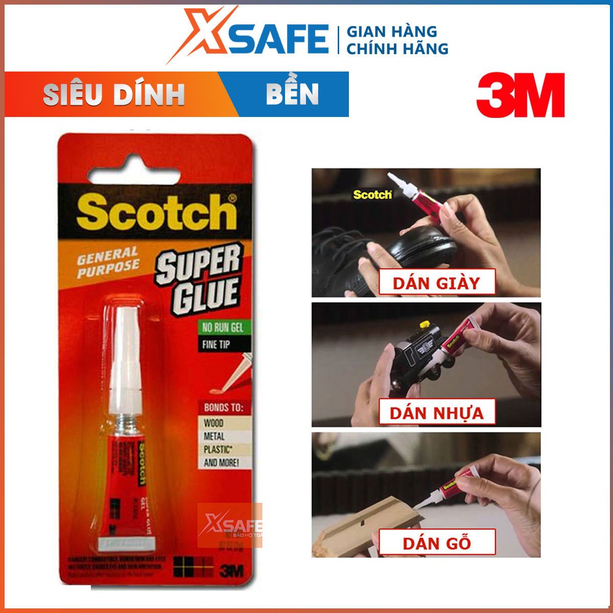 Keo dán đa năng 3M AD113 siêu dính dán: gỗ, nhựa, cao su, nỉ, giày dép Keo siêu dính, siêu bền, chịu lực tốt Keo 3M AD113 Super Glue