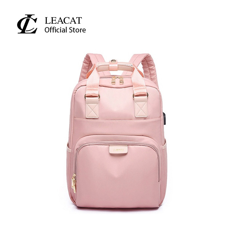 Leacat women backpack large capacity USB backpack 13.3 14 15.6 inch fashion waterproof laptop backpack