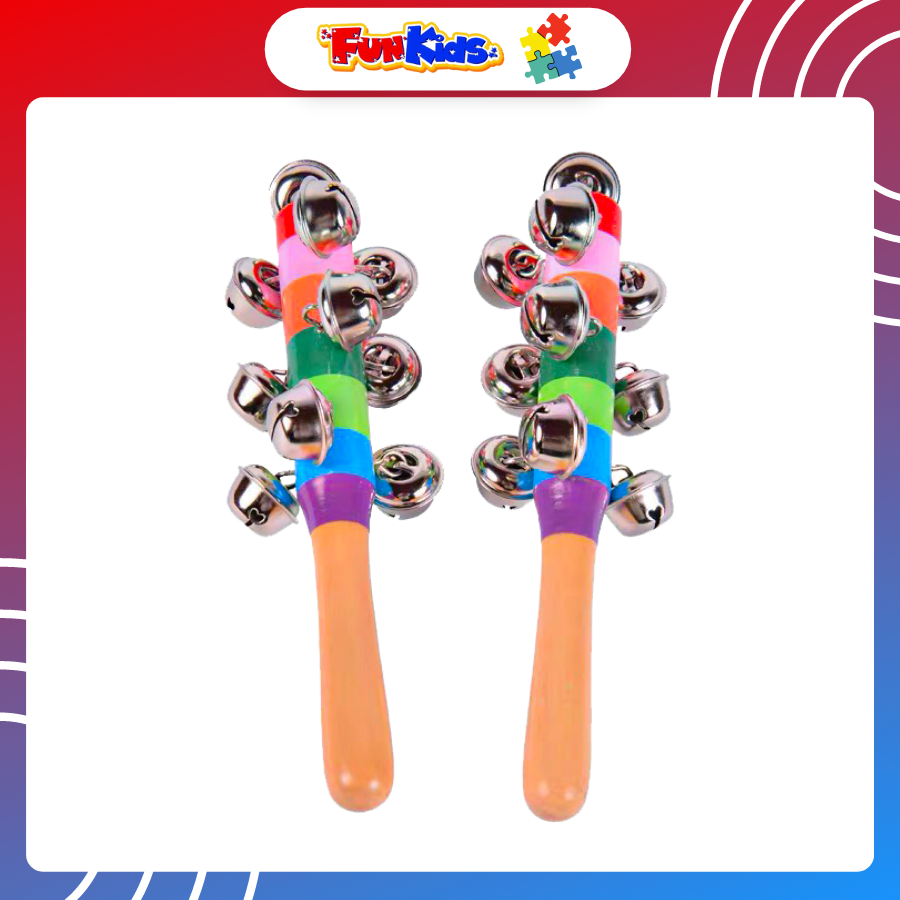 Đồ chơi âm nhạc trẻ em lục lạc ( xúc xắc ) chuôi gỗ nhiều màu giúp phát triển trí não và cảm quan cho bé từ 0 tuổi trở lên