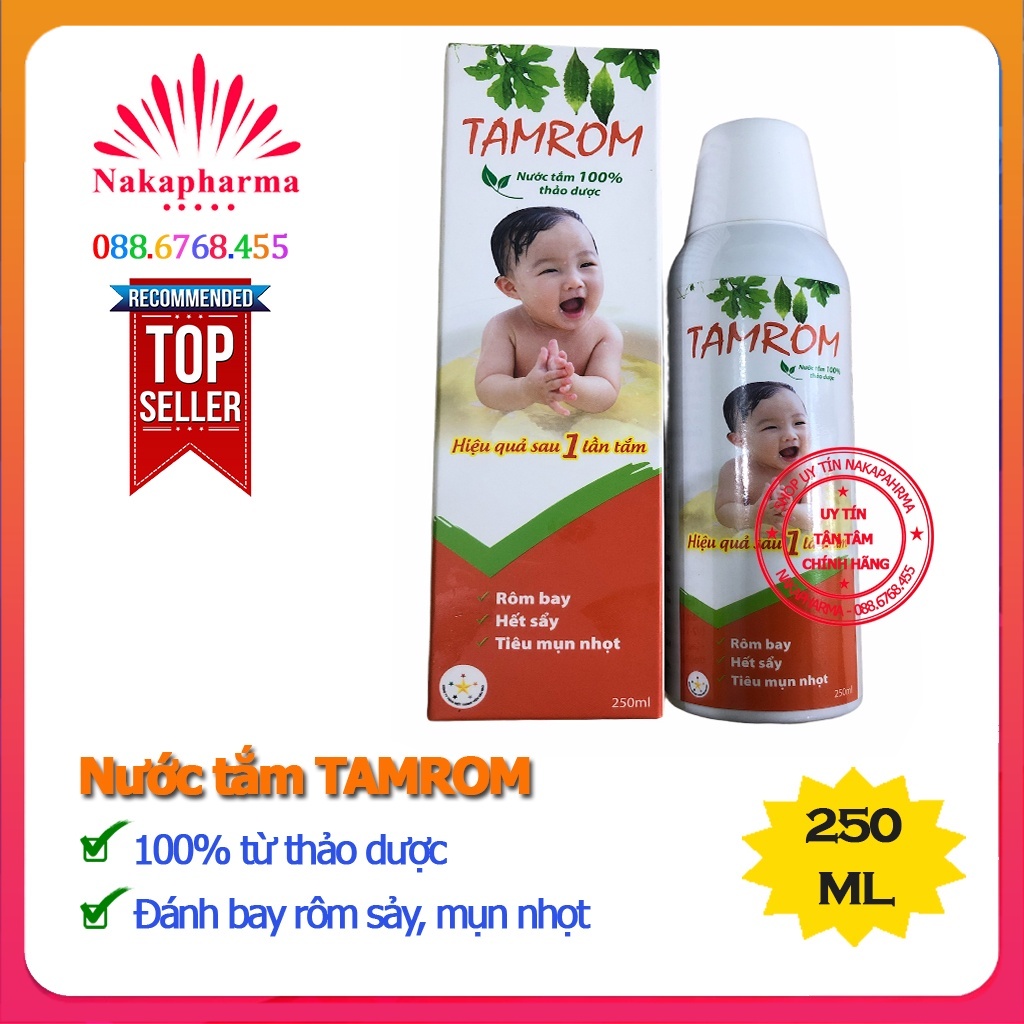 Nước tắm thảo dược hết rôm sảy cho bé, thanh nhiệt cơ thể TAMROM