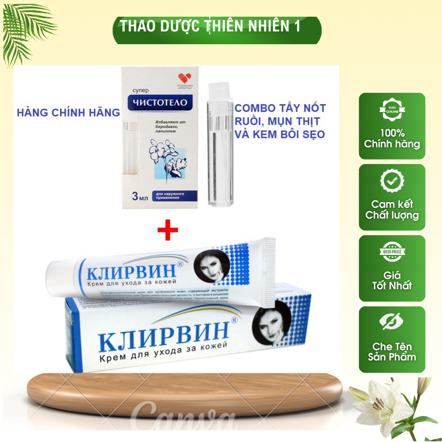 Bộ đôi kem giảm sẹo và tẩy nốt ruồi, mụn thịt, mụn cóc Nga chính hãng