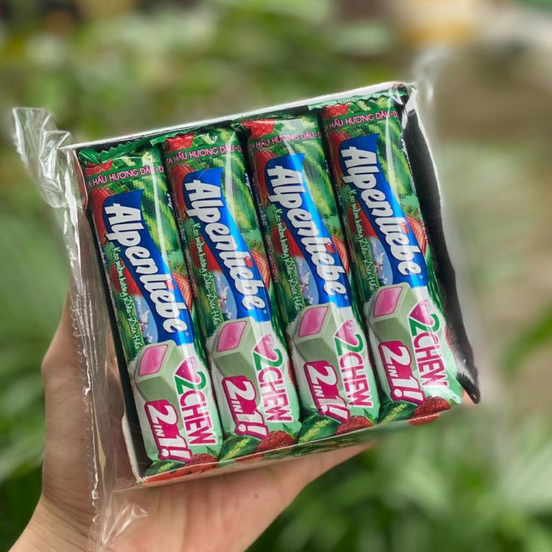 Kẹo Mềm Alpenliebe 2Chew Hương Dâu - Dưa Hấu (Hộp 16 thỏi)