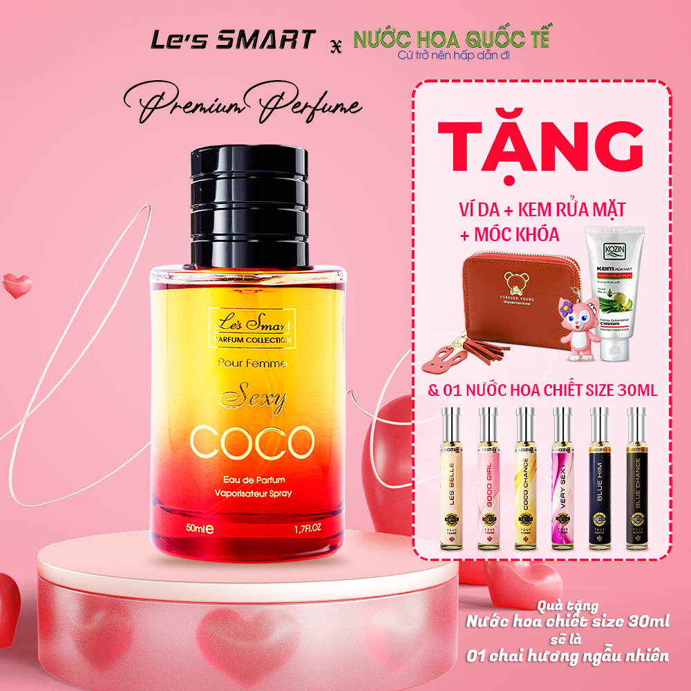Nước hoa nữ chính hãng thơm lâu, Dầu Thơm mùi ngọt ngào nữ - Nồng độ EDP dung tích 50ml - S.E.X.Y COCO Nuochoaquocte
