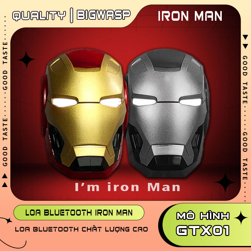 [Giao lưu trong 7 ngày] Loa Bluetooth không dây IRONMAN Avengers Phiên bản 2 Âm trầm mạnh chuẩn có đèn LED (Phiên bản 2)