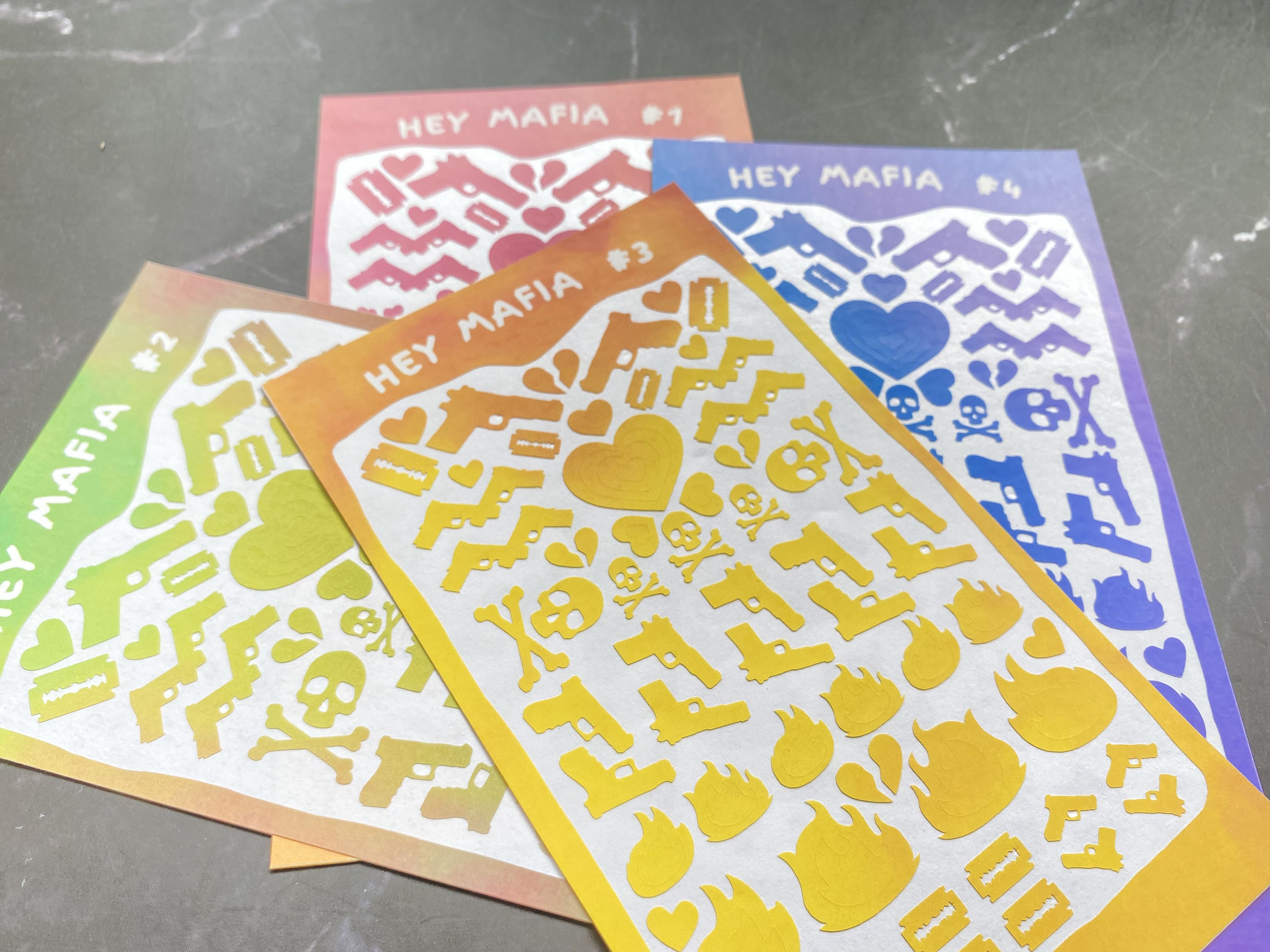Sticker decal trang trí photocard cực ngầu Hey Mafia #2 _ hanaland